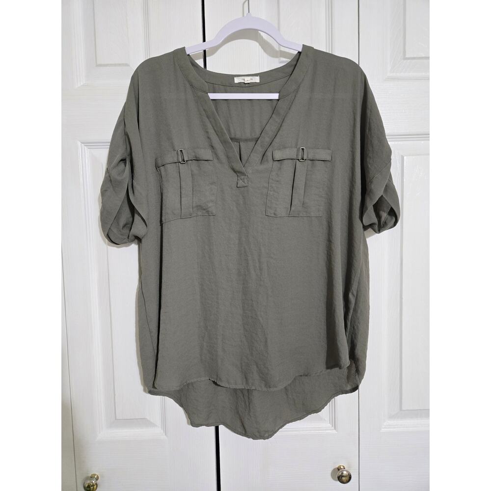 Maurices large women's sage sheer blouse